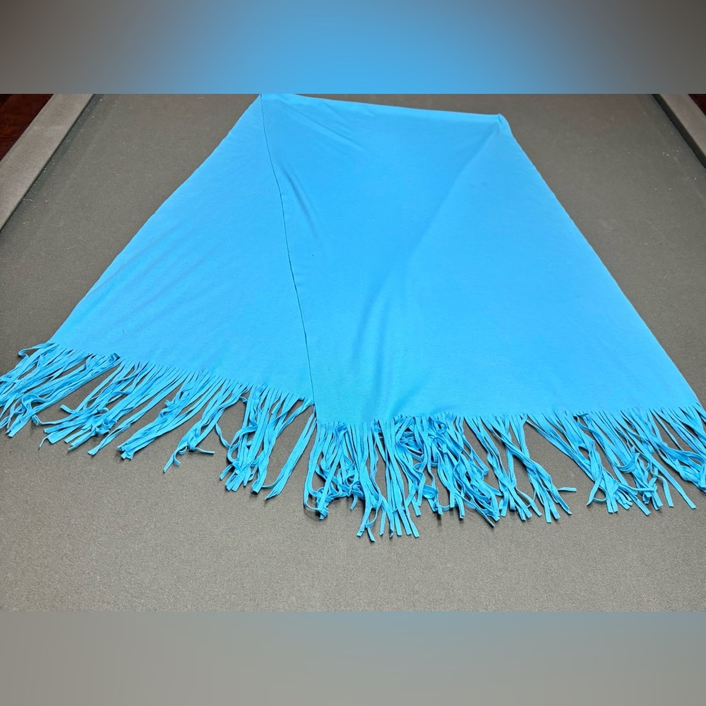 Vibrant Turquoise Blue Fringe Shawl